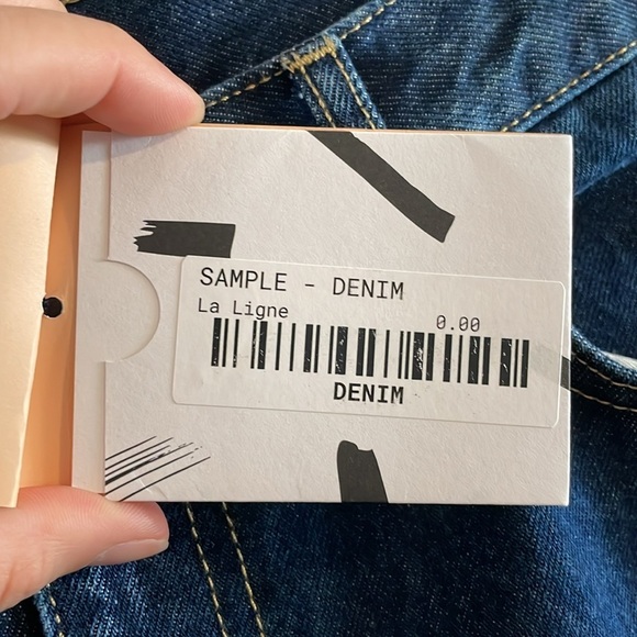 La Ligne Molly‎ High Rise Straight Jeans Women’s Size 32 Benjamin Blue Sample - Picture 11 of 13